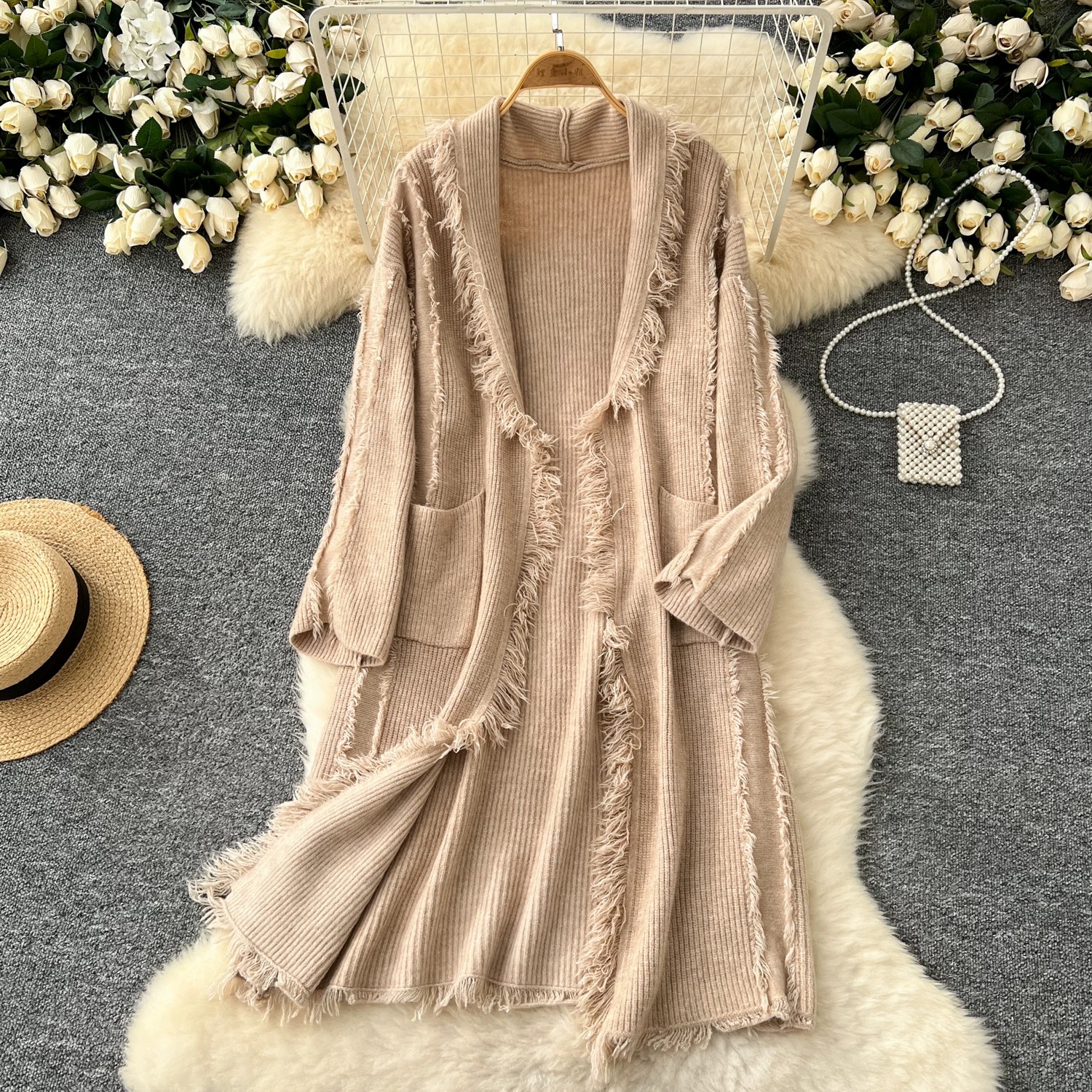 Too hot in summer knitted kimono KM128 images